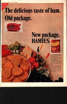 1967 Nabisco Crackers Hamies Ham Taste Vintage Old Print Ad Pig Piggy Party b6 - £20.65 GBP