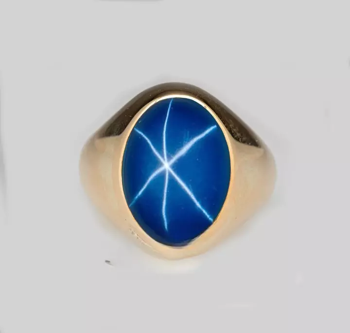 Solid 925 Silver Lindy Star Sapphire Gemstone Men&#39;s Ring-Gold Star Sapph... - $56.95+