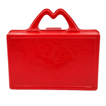 Vintage McDonalds Happy Meal Red Plastic TV Lunch Box Pencil Case 1988 - $9.89