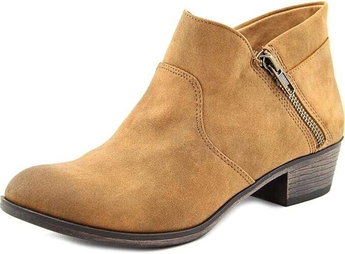 American Rag Womens 7.5 M Brown Abby Faux Suede Stacked Booties Display XR3 - $29.39