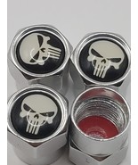 Set of 4 Chrome  Punisher Tire Valve Stem Caps For Car, Standard Fitting... - $124.93 MXN