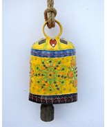 Vintage Swiss Cow Bell Metal Decorative Emboss Hand Painted Farm Animal ... - £97.31 GBP