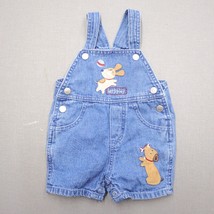 Carters Infant Overalls 6M Puppy Dogs Light Blue Shorts Snaps - $14.50