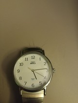 Timex Indiglo Quartz Battery Operated Watch Silver Tone Stretch Band  - $19.00