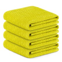 4 Large Kitchen Towels, 100% Cotton, 15 X 25 Inches, Absorbent Dish Dryi... - £12.70 GBP