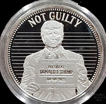 Trump 1 Oz .999 Silver Round Coin NOT GUILTY  Indictment Line Up Mug Shot - £71.60 GBP