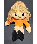 VTG 1970s Bambino Toys Soft Plush Baby Rag Doll 14&quot; Yarn Hair Made In Korea - $42.24 CAD