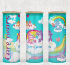 Care Bears Blue Clouds and Rainbows Frosted Glass Tumbler - £15.02 GBP