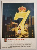 1949 Print Ad Seagram&#39;s 7 Seven Crown Blended Whiskey City at Night Scene - £9.13 GBP