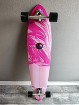 New San Diego Speed Stella 46&quot; Pintail Aqua Pink Longboard Skateboard - $94.05