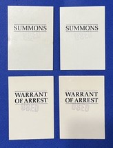 Vntg 1960 Mattel Lie Detector Game Pieces Parts: 2 “Summons” 2 “Warrant” Cards - $9.75