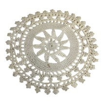 Vintage Crochet Starburst  Doily 7&quot; Off white Victorian Pot Holder Trive... - £7.47 GBP