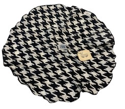 Compagnie Internationale Express Silk Handkerchief Scarf Black White Che... - $12.38