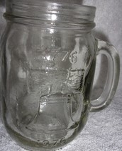 Jack N Box Liberty 1776-1976 Clear Glass Mason Jar Type Mug - £7.07 GBP