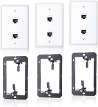 3-Pack CAT7 Ethernet Wall Plate 2 Port RJ45 Keystone Jack Female to Fema... - $774.49 MXN