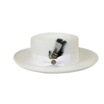 Men Bruno Capelo Braid Straw Style Spring Hat Wide Brim GAMBLER GAMS201 White image 6