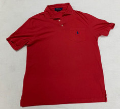 Polo Ralph Lauren Classic Fit Collared Shirt Pony Single Stitch Red Medi... - $11.30