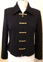 St John Jacket /Blazer Sz-4 Black Santana Knit Made in USA - £79.73 GBP