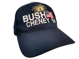 Vtg Bush Cheney 04 Presidential Election Fireworks Flag Navy Baseball Ha... - $9.46