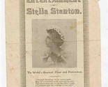 Stella Stanton Entertainment World&#39;s Greatest Poser &amp; Pantomimer 1896 - $27.72