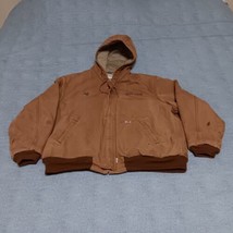 Carhartt FR Hoodie Quilt Duck Jacket 2XL XXL Brown Flame Resistant Cold Weather  - $74.44