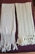 Lot 2 Vintage Stoles Wraps Ben Goodman &amp; Son Hand Knotted Fringe &amp; Crochet Scarf - $16.82