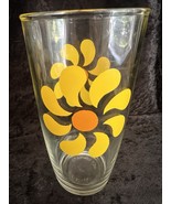 Vintage Hazel Atlas Pint Sour Cream Glass Yellow And Orange Daisy&#39;s - €17,16 EUR