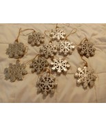 11Pcs Natural Wood Snowflake Christmas Tree Hanging Ornaments - $9.49