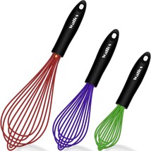 Silicone Balloon Whisk, Heat Resistant Non Scratch Coated Kitchen Whisks For Coo - £21.25 GBP