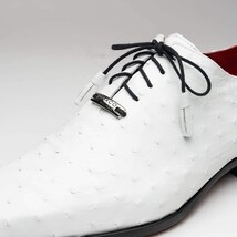 Criss Genuine Ostrich Quill Oxford Dress Shoes White image 3