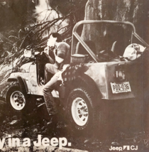 1986 Jeep Advertisement Man Shaving In The Forest Automobilia Vintage DWF24 - $34.26 CAD