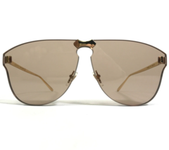 Gucci Sunglasses GG0354S 002 Gold Rimless Frames with Thick Brown Lenses - £161.58 GBP