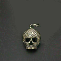 4Ct Round VVS1 Diamond Skull Pendant 14k White Gold Finish 18&#39;&#39; Free Chain. - £136.43 GBP