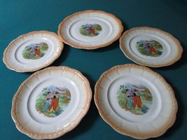 ZSOLNAY HUNGARY 1960s PLATTER AND 4 PLATES SIGNED EVA (ZEISEL?) RARE!! [ZS] - £150.89 GBP