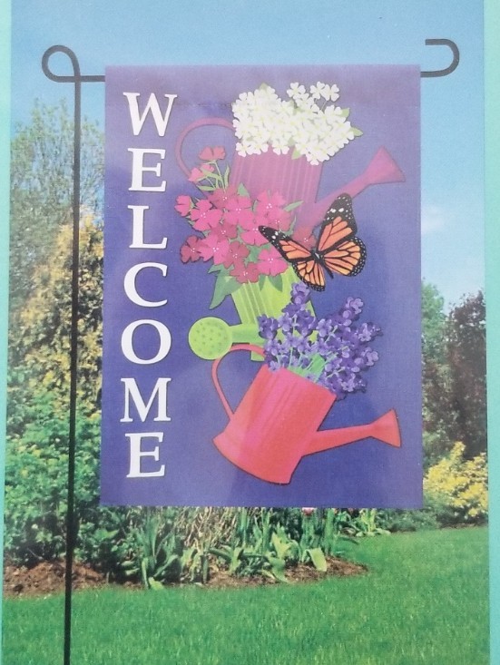Meadow Creek Stacked Watering Can Spring Suede Garden Flag- 2 Sided,12.5... - $14.99