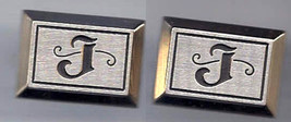 Vintage Men&#39;s Jewelry Cufflinks J Monogram Cufflinks Letter J - £12.86 GBP