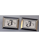 Vintage Men&#39;s Jewelry Cufflinks J Monogram Cufflinks Letter J - £12.54 GBP