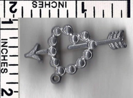 Vintage Jewelry Lapel Pin Retro Cupid&#39;s Heart and Arrow  - £9.36 GBP