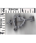 Vintage Jewelry Lapel Pin Retro Cupid&#39;s Heart and Arrow  - $11.99