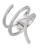 14k White Gold Diamond Spiral Wrap Ring Size 7 - £1,604.40 GBP+