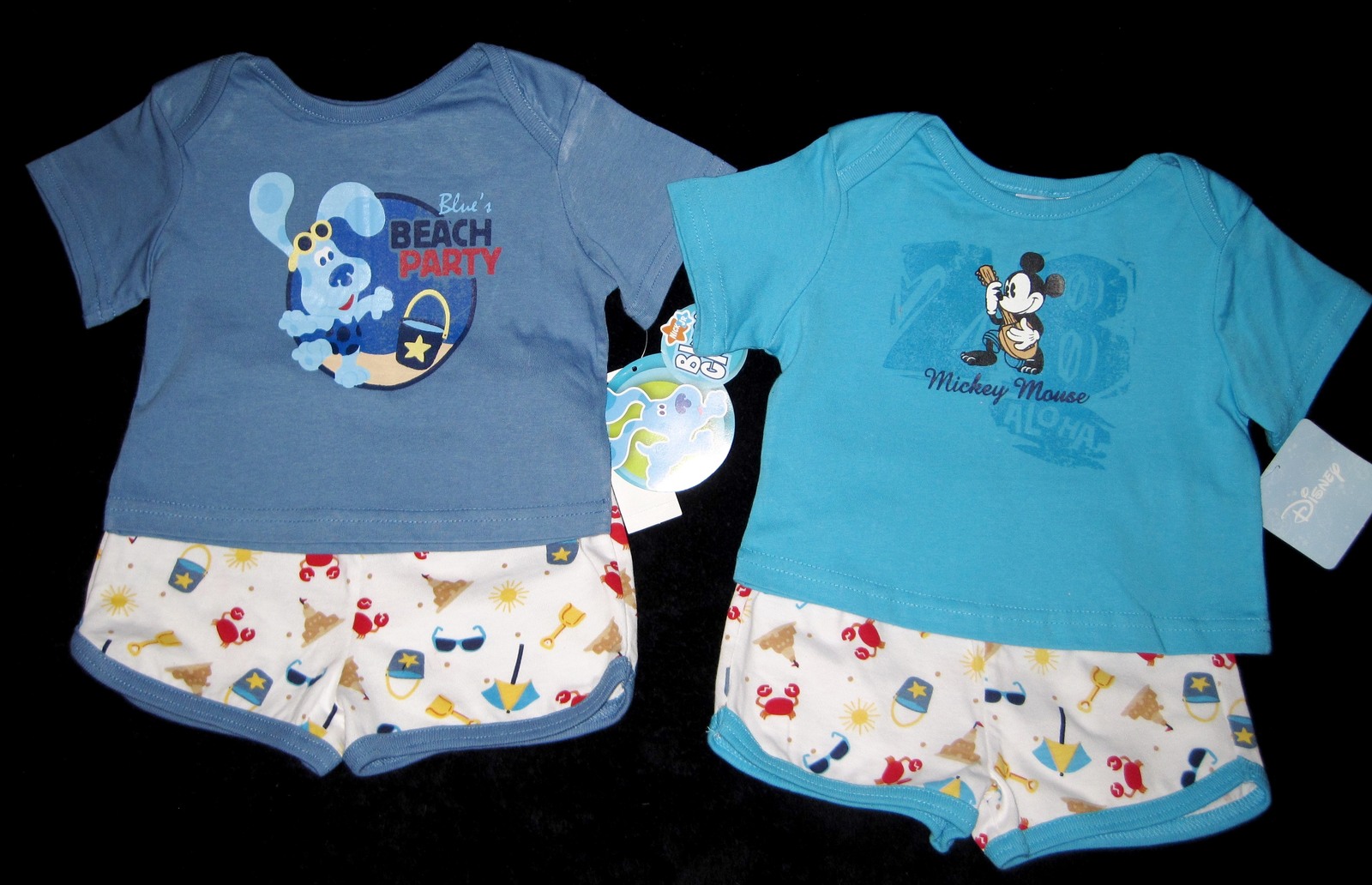 BOYS 6-9 MONTHS Disney Mickey Mouse Aloha & Blues Clues Beach Party DIAPER SETS