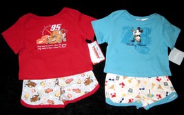 Boys 3-6 Months Disney Mickey Mouse Aloha &amp; Disney Pixar Cars Red Diaper Sets - £12.57 GBP
