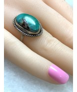 Old Pawn Sterling Silver Navajo Turquoise Ring Size 5 - $59.12
