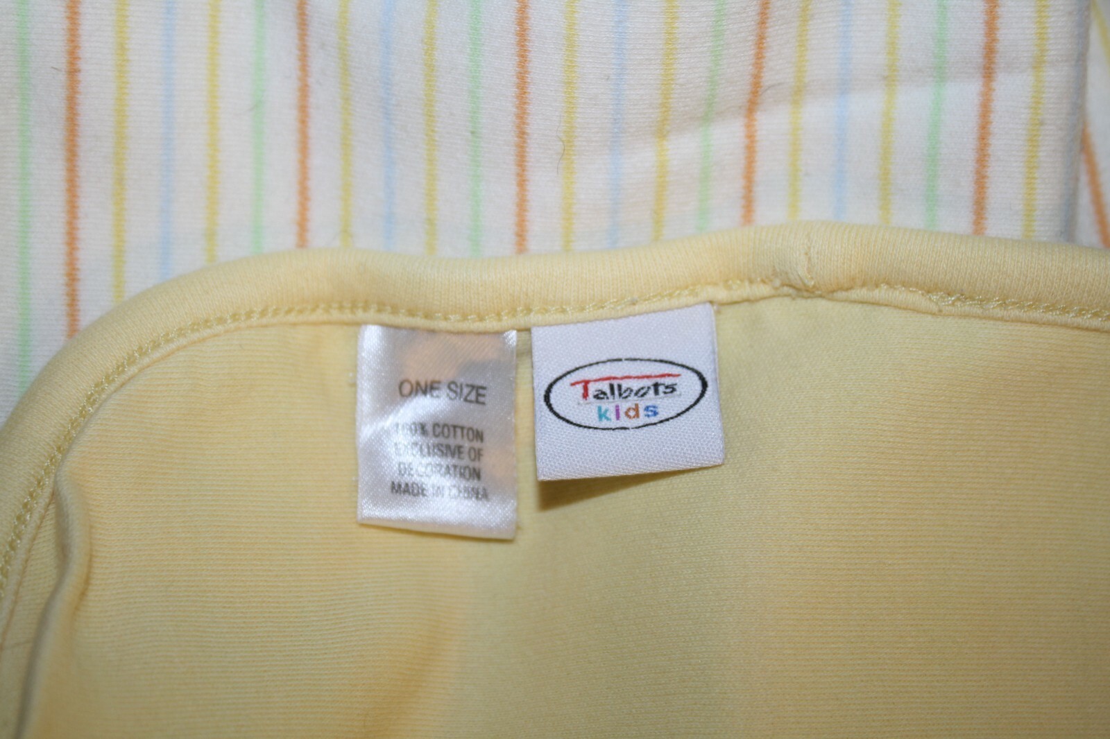 Talbots Baby Receiving Blanket Striped Yellow Monkey Animals Soft Swaddle 2 Ply Item image 9