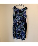 Chetta B Womens Dress Sz 6 Flower Print Sleeveless Sheath Split V Neck Z... - £18.39 GBP