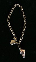 BABY SHOE and HEART Charm BRACELET in Sterling Silver - 7 inches - FREE ... - $40.00