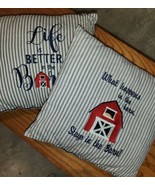 Boho Gingham Barn Decorative Throw Pillows Sofa Couch Single Sided - $22.67