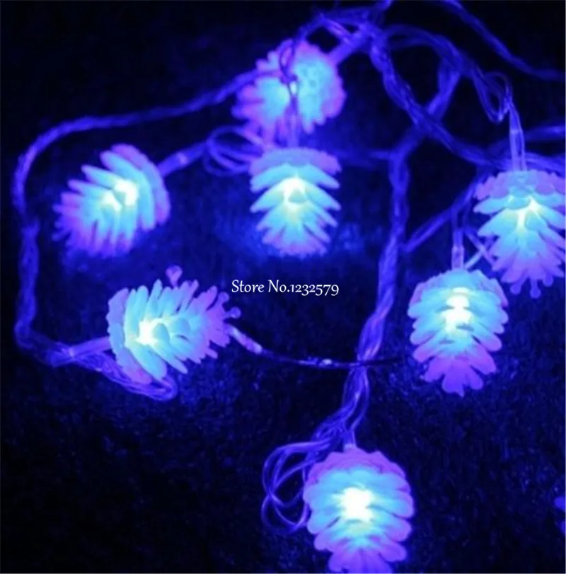 Solar Powered Led String Light 5M/16ft 20pcs Pine Cone multi color Outdoor lamp  - £151.05 GBP