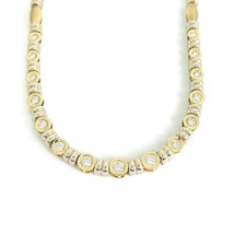 Authenticity Guarantee 
Diamond Bezel Set Two-Tone Necklace 14K Yellow White ... - £6,339.82 GBP
