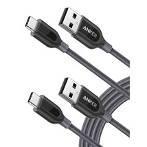 USB Type C Cable, Anker [2-Pack 6ft] Powerline+ USB-C to USB-A, Double-Braided N - £15.97 GBP